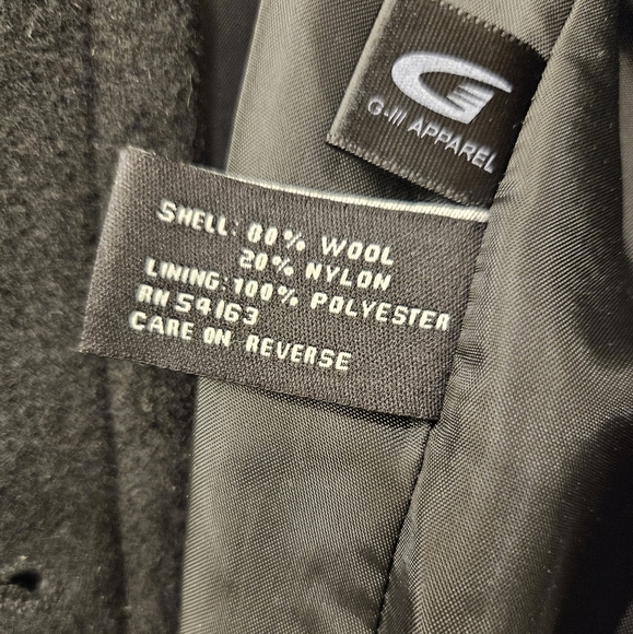 NWOT - Jones New York Wool Blend Pea Coat - Black - Size 16 - Picture 5 of 7